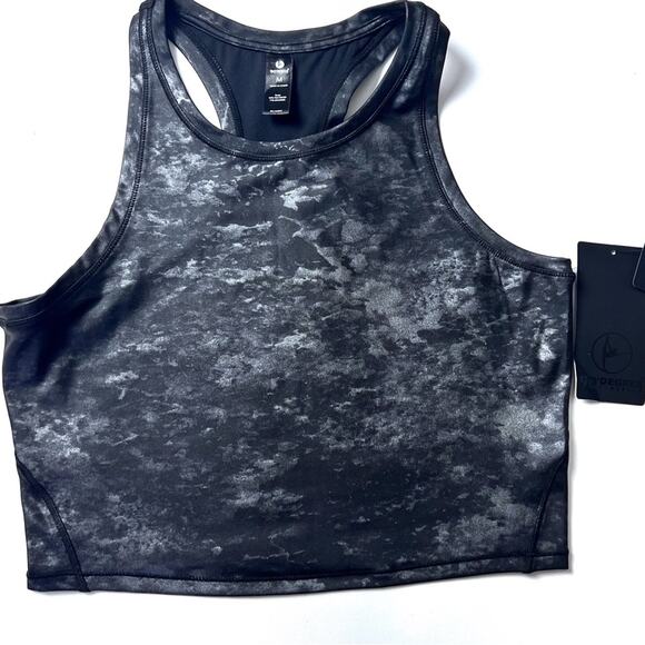 90 Degrees By Reflex Women's Sporty Long Line Black Unlined Bra Top Sz M NWT - Picture 1 of 12
